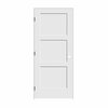 Codel Doors 30" x 84" x 1-3/8" Primed 3-Panel Equal Panel Interior Shaker 7-1/4" RH Prehung Door w/Mtt Blk Hngs 2670pri8433RH10B714
